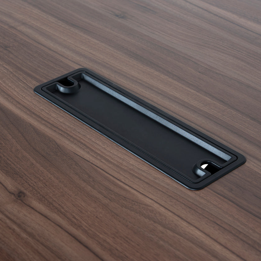 COT10442-SN 3.6m Boardroom Meeting Table - Walnut Top With Black Legs