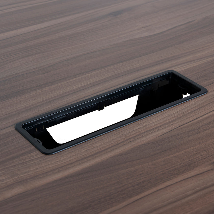 COT10442-SN 3.6m Boardroom Meeting Table - Walnut Top With Black Legs