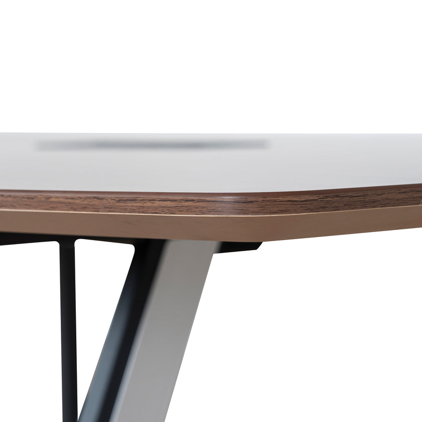 COT10442-SN 3.6m Boardroom Meeting Table - Walnut Top With Black Legs