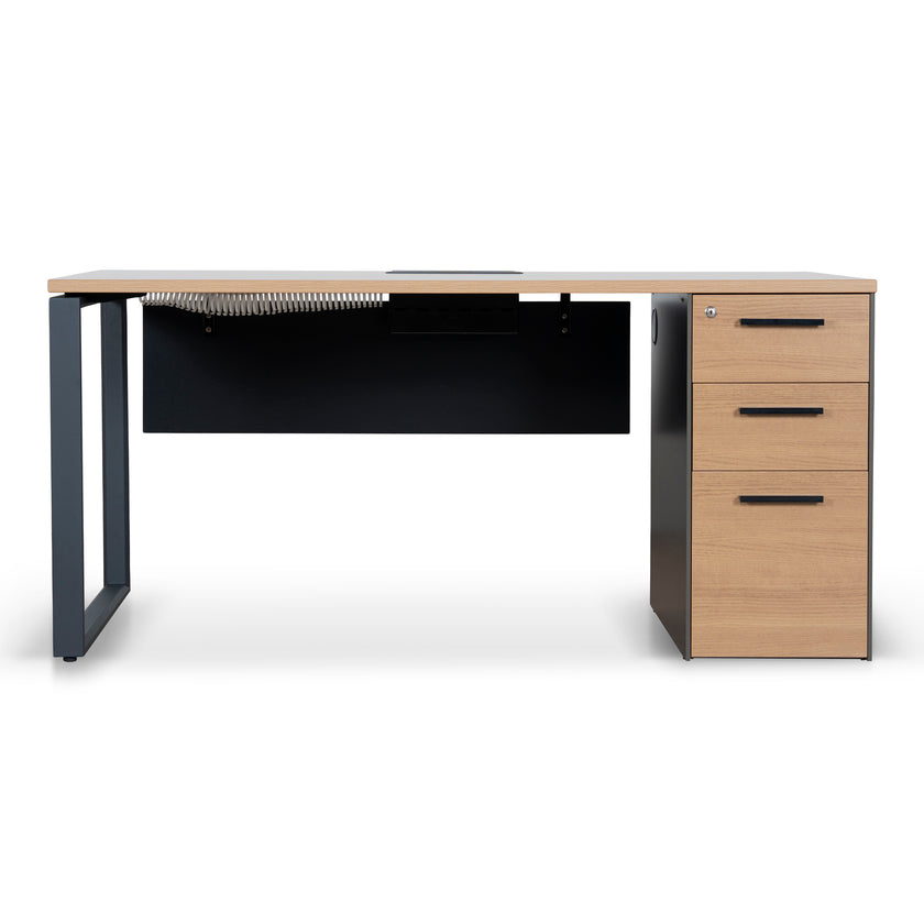 COT10692-SN 1.6m Single Seater Natural Office Desk - Black Legs