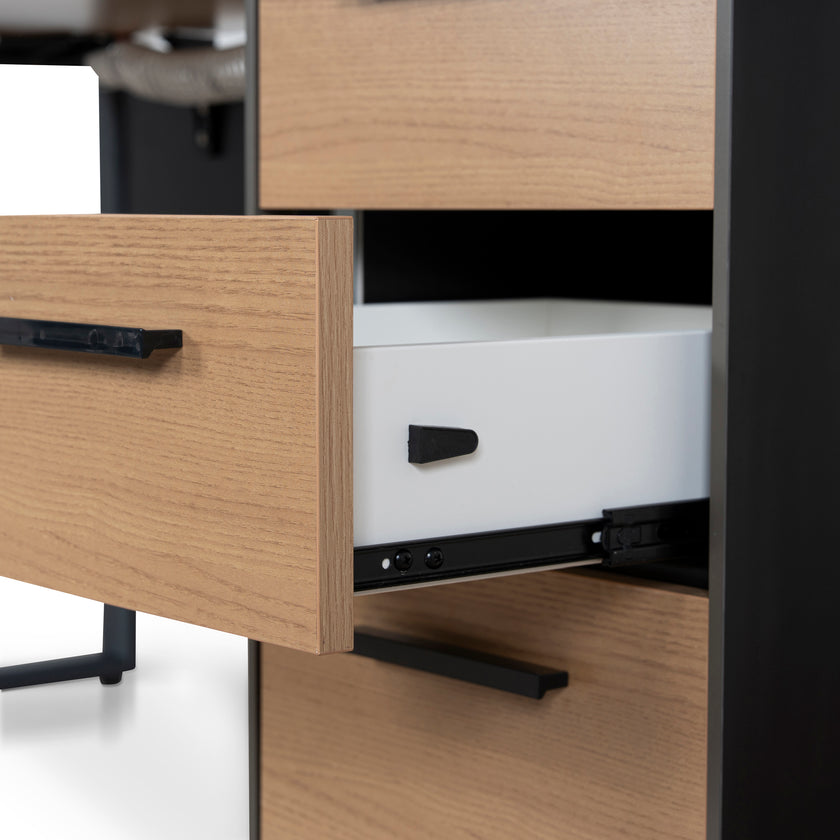 COT10692-SN 1.6m Single Seater Natural Office Desk - Black Legs