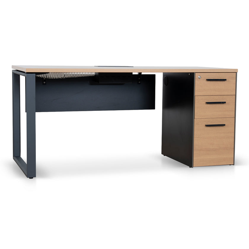 COT10692-SN 1.6m Single Seater Natural Office Desk - Black Legs