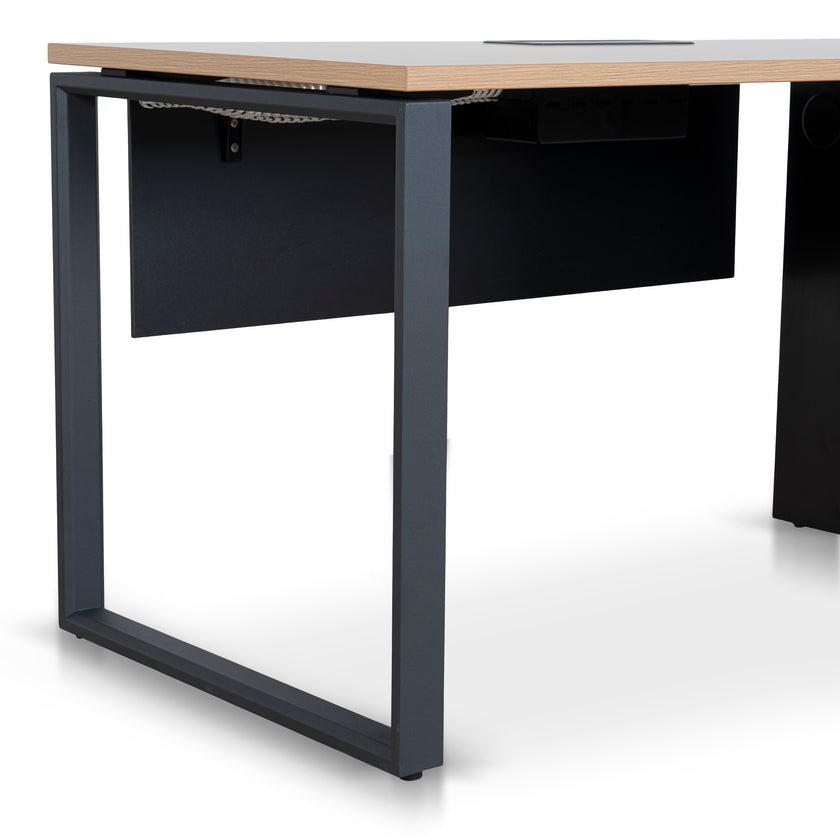 COT10692-SN 1.6m Single Seater Natural Office Desk - Black Legs