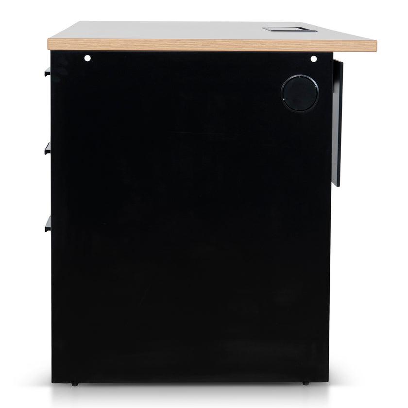 COT10692-SN 1.6m Single Seater Natural Office Desk - Black Legs