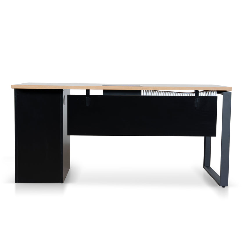 COT10692-SN 1.6m Single Seater Natural Office Desk - Black Legs