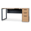 COT10692-SN 1.6m Single Seater Natural Office Desk - Black Legs