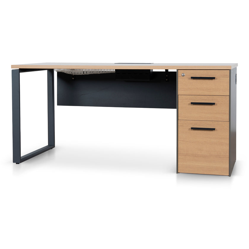 COT10692-SN 1.6m Single Seater Natural Office Desk - Black Legs