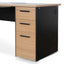 COT10692-SN 1.6m Single Seater Natural Office Desk - Black Legs