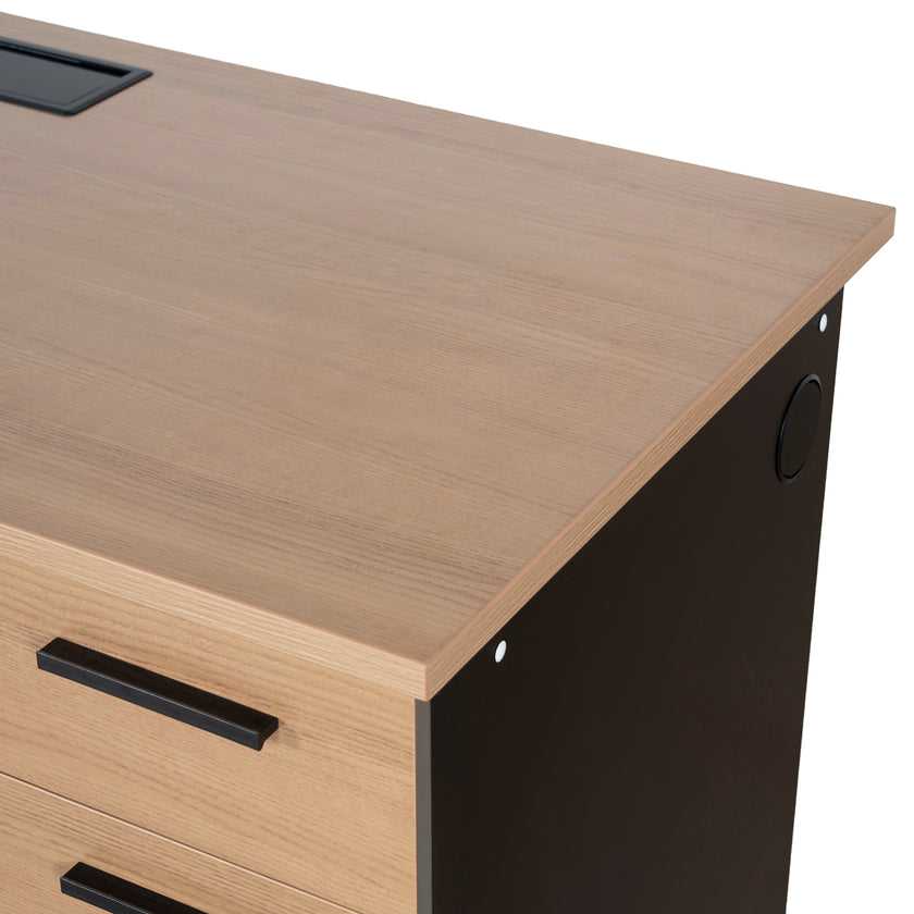 COT10692-SN 1.6m Single Seater Natural Office Desk - Black Legs