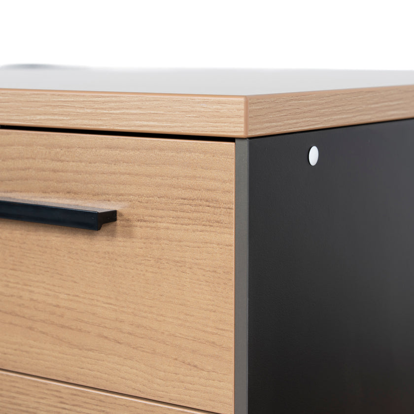 COT10692-SN 1.6m Single Seater Natural Office Desk - Black Legs