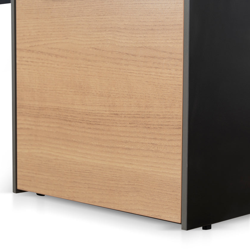 COT10692-SN 1.6m Single Seater Natural Office Desk - Black Legs