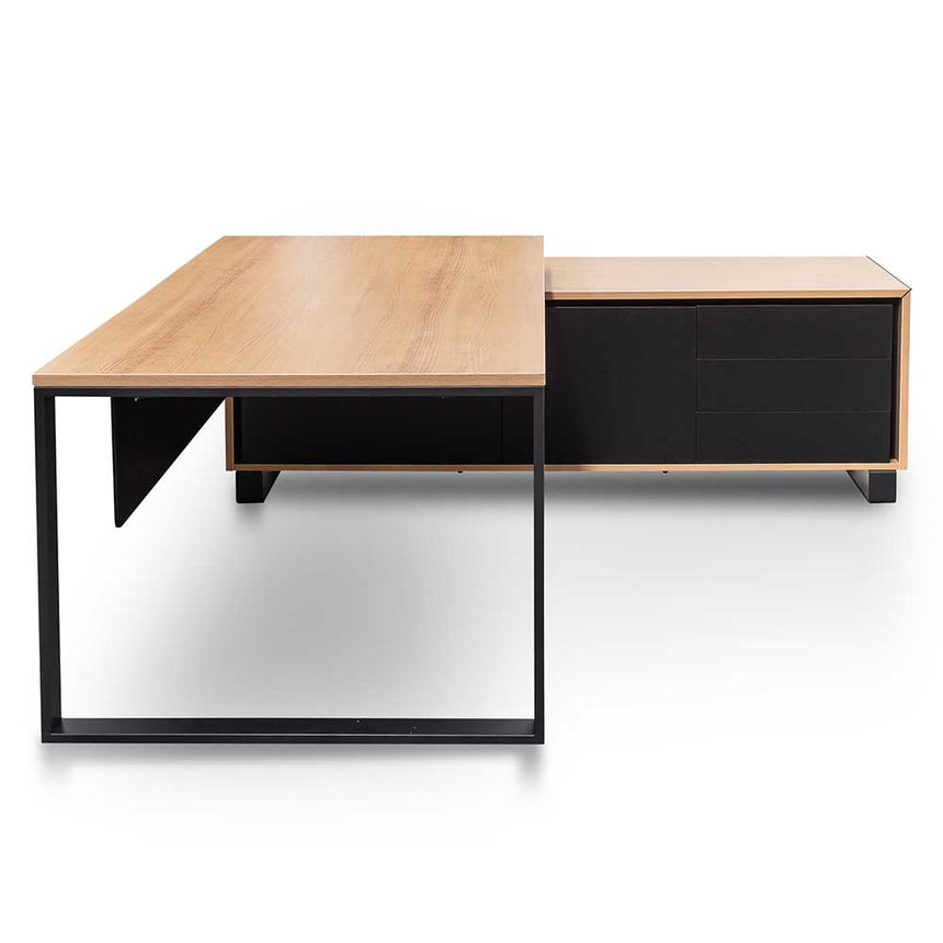 COT8663-NI 1.55m New Elm Home Office Desk - Full Black