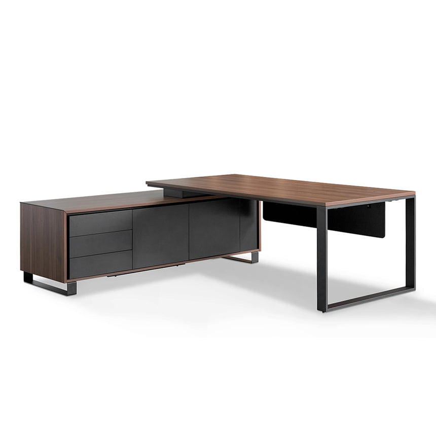 COT8349-SN 2.3m Left Return Office Desk - Walnut