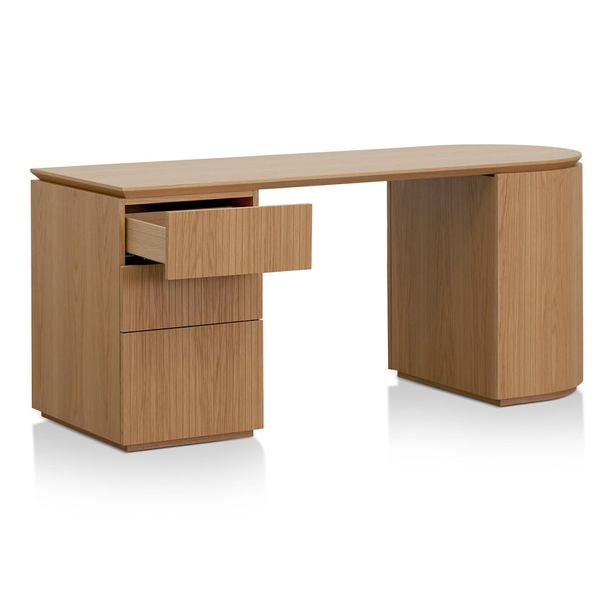 COT8481-CN 1.77m Left Drawer Office Desk - Natural Oak