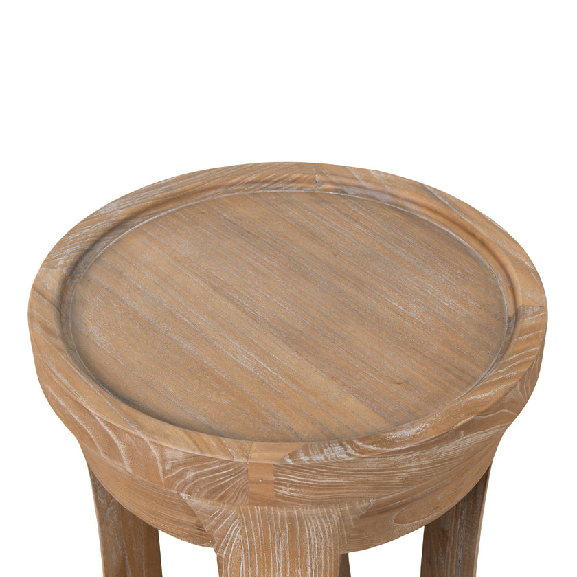 CST10116-NI 34.5cm Round Side Table - Dark Natural