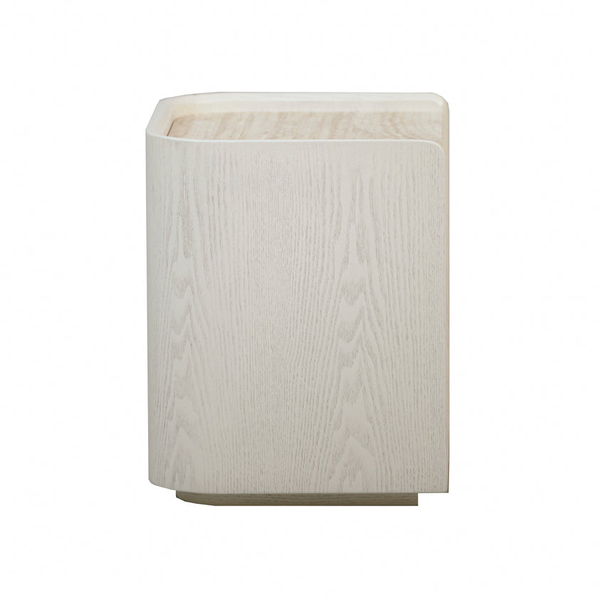 CST10179-DW 50cm Travertine Bedside Table - Ivory Oat
