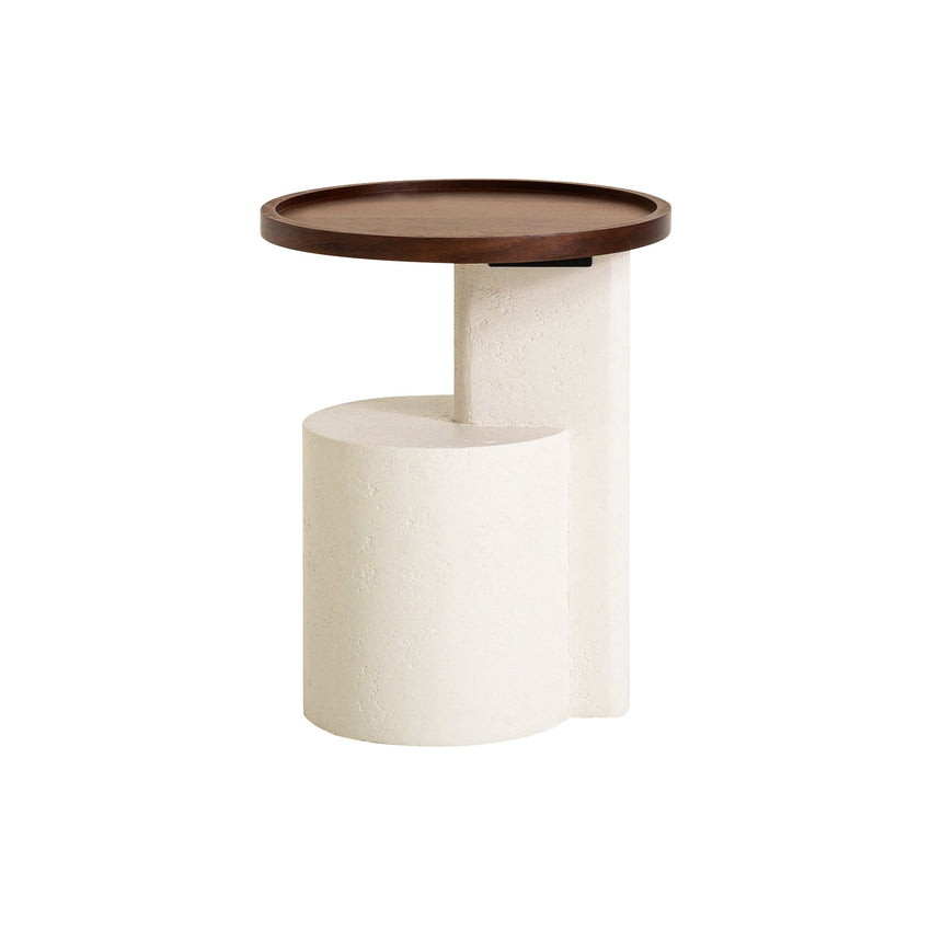 Terra White Side Table - Walnut