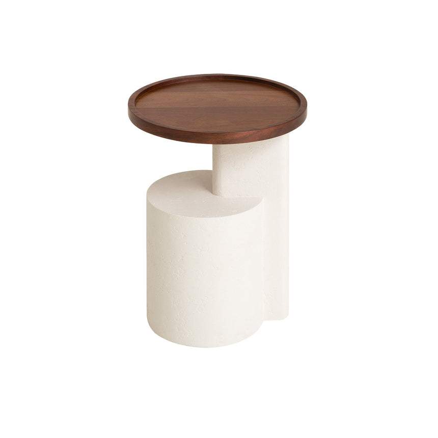 Terra White Side Table - Walnut