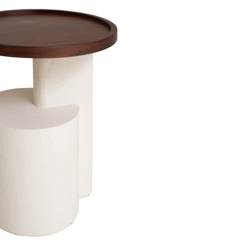 Terra White Side Table - Walnut