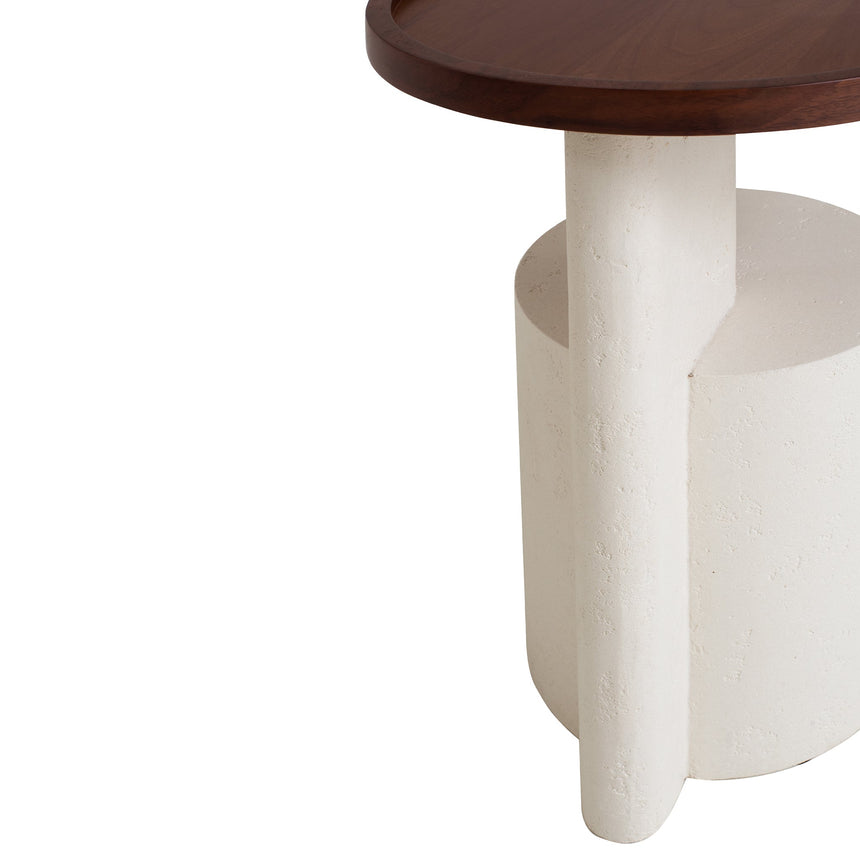 Terra White Side Table - Walnut