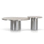 CST10316-NY Nested Porcelain Coffee Table Table - Stainless Steel