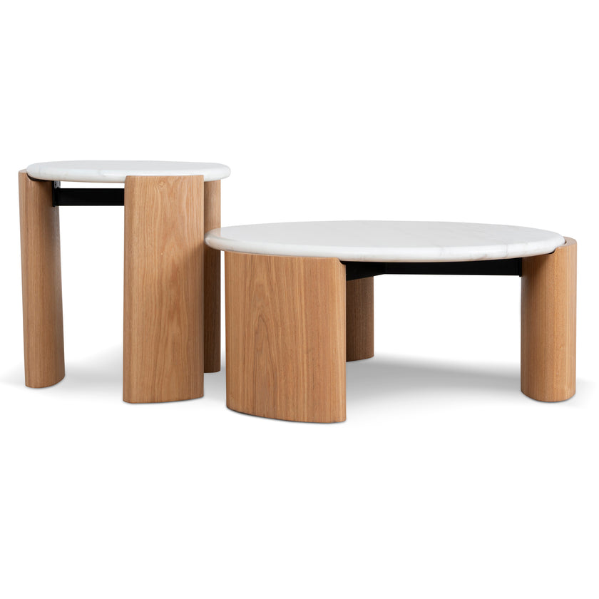 CST10318-NY Nested Carrara Marble Coffee Table - Natural