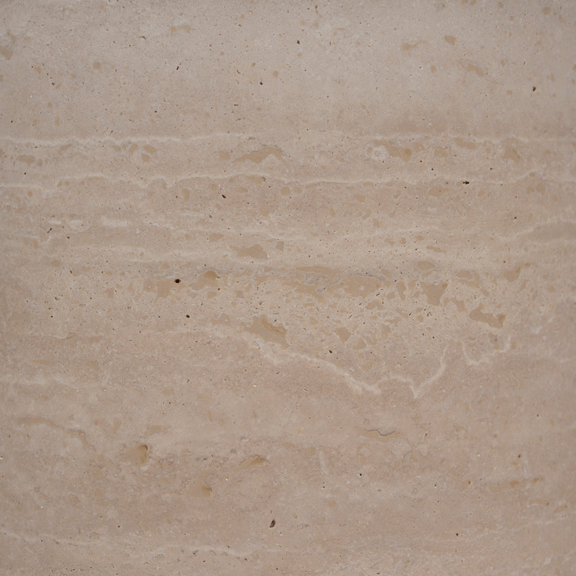 CST10319-NY 45cm Matte White Side Table - Travertine