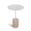 CST10319-NY 45cm Matte White Side Table - Travertine
