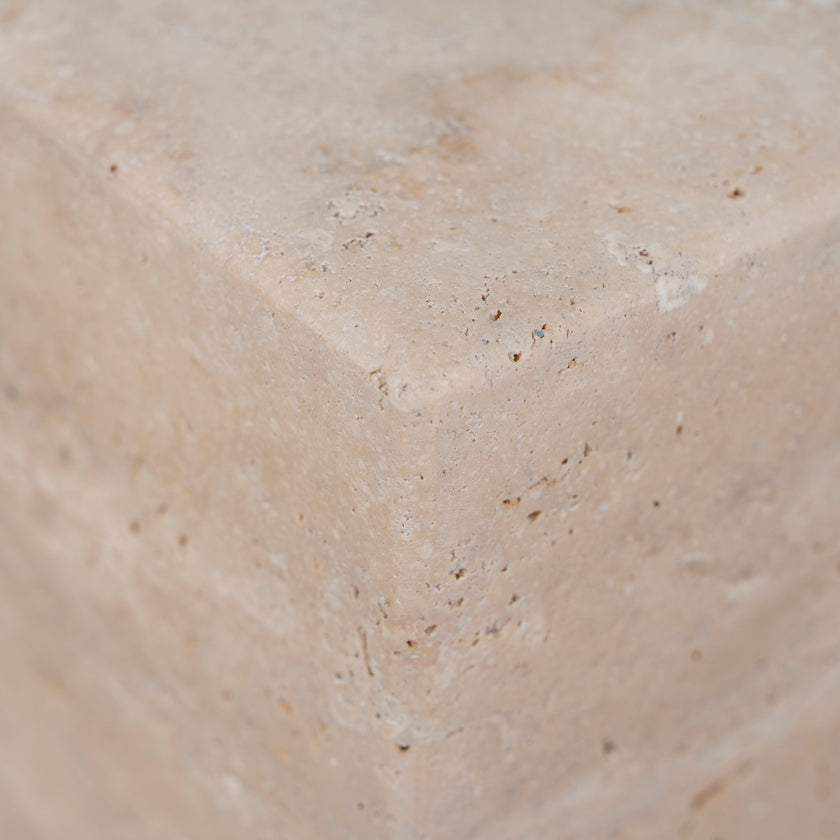 CST10322-NY 40cm Matte White Side Table - Natural