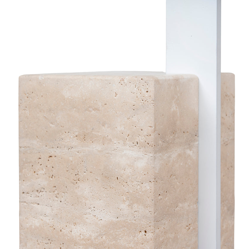 CST10322-NY 40cm Matte White Side Table - Natural