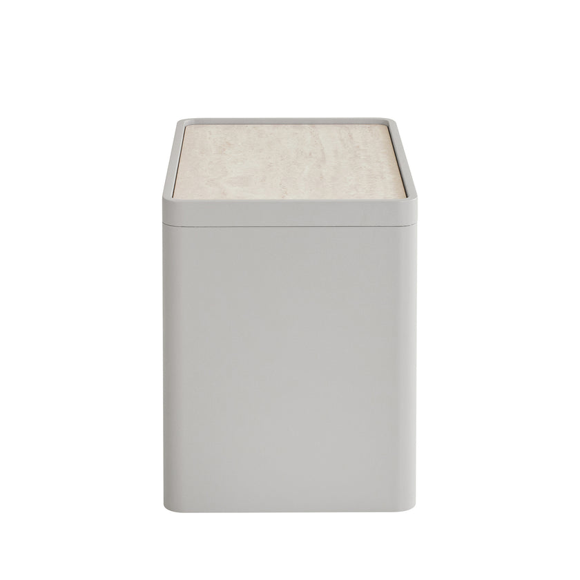 CST10539-IG Glass Top Bedside Table - Warm Grey