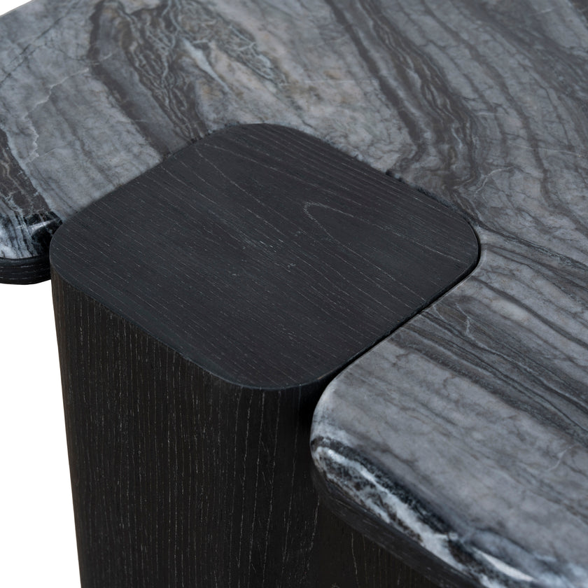 Ex Display - CST10613-MK 40cm Marble Side Table - Black