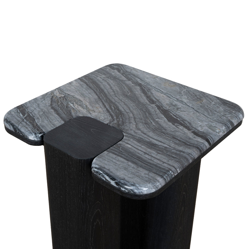 Ex Display - CST10613-MK 40cm Marble Side Table - Black
