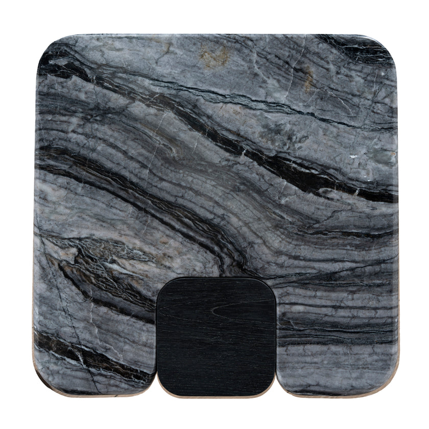 Ex Display - CST10613-MK 40cm Marble Side Table - Black