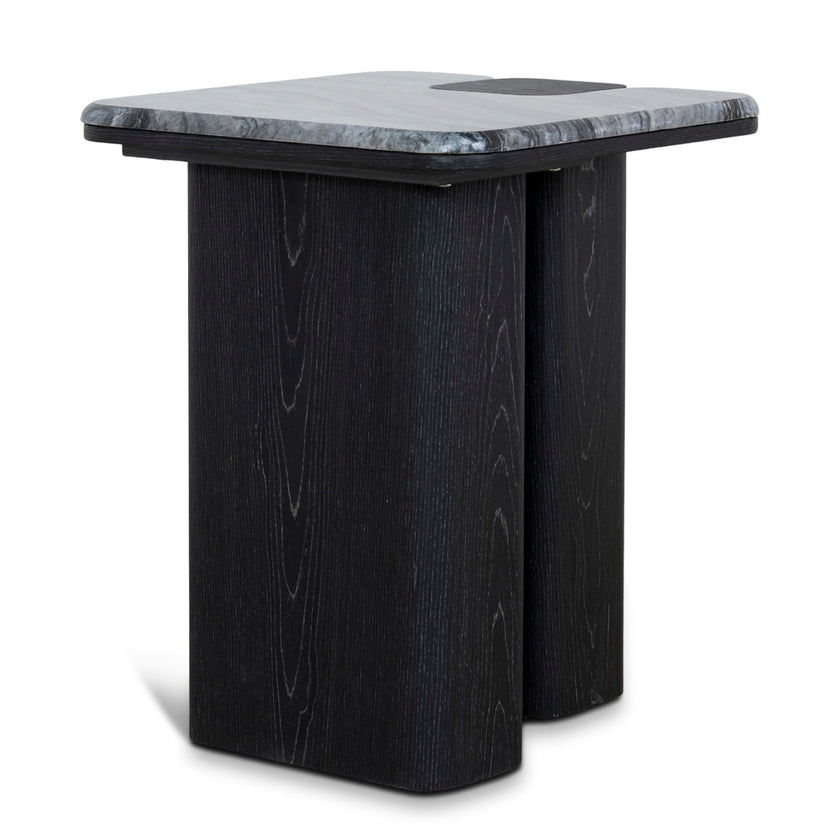 Ex Display - CST10613-MK 40cm Marble Side Table - Black