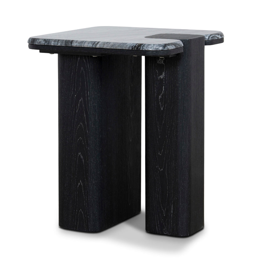 Ex Display - CST10613-MK 40cm Marble Side Table - Black