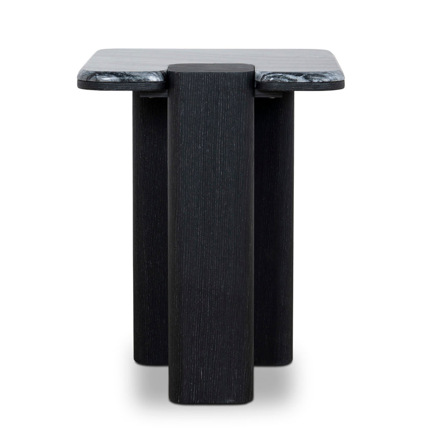 Ex Display - CST10613-MK 40cm Marble Side Table - Black