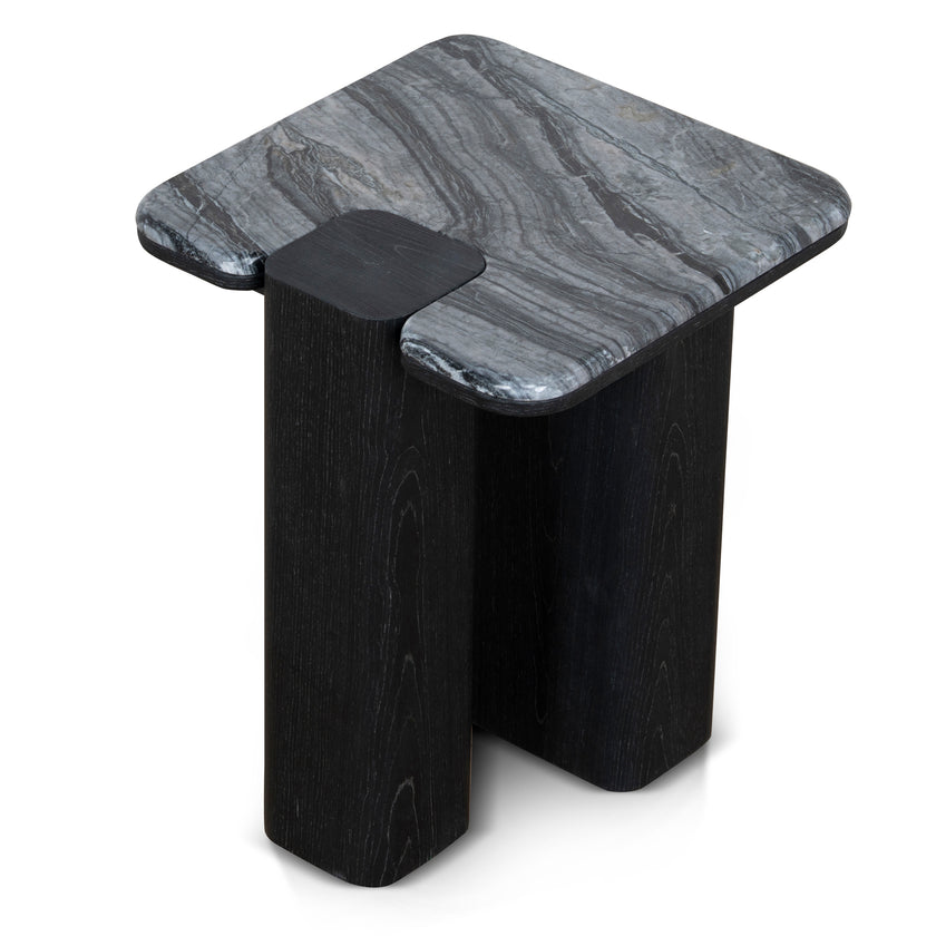 Ex Display - CST10613-MK 40cm Marble Side Table - Black