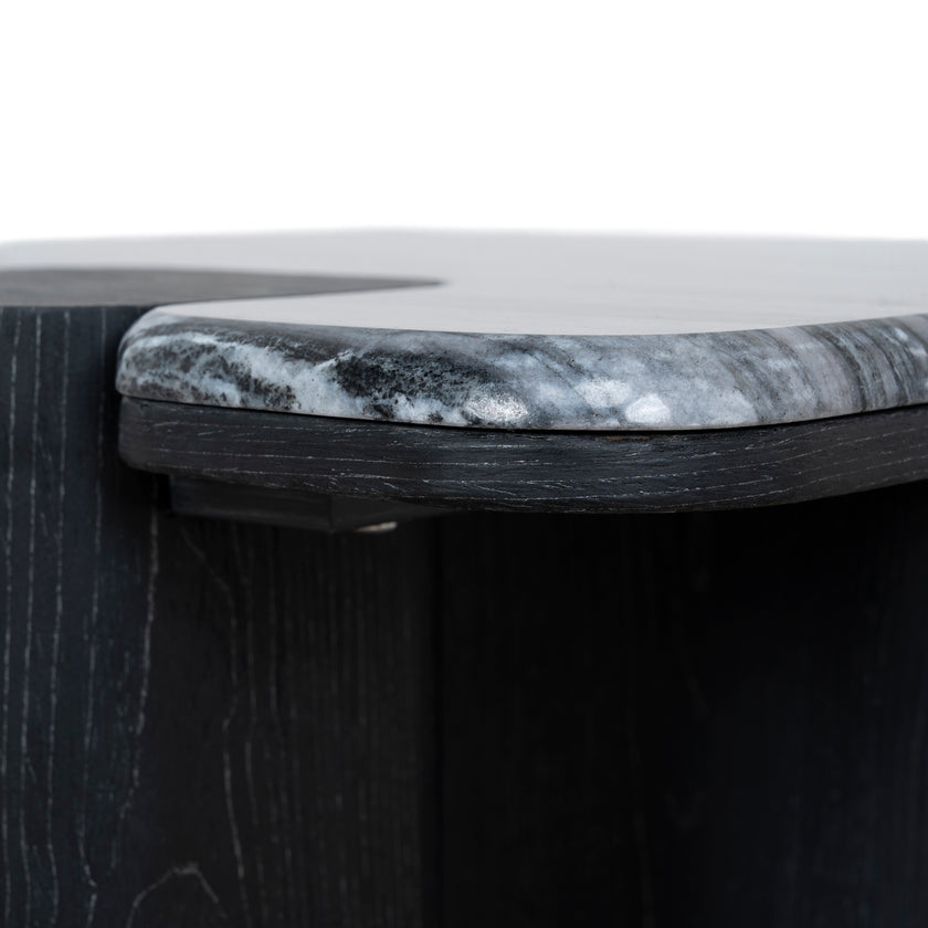 Ex Display - CST10613-MK 40cm Marble Side Table - Black