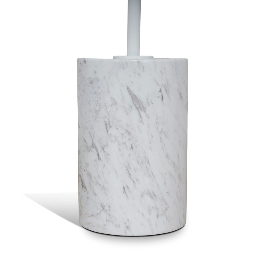 CST10979-NY 45cm Matte White Side Table - Carrara Marble