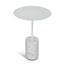 CST10979-NY 45cm Matte White Side Table - Carrara Marble