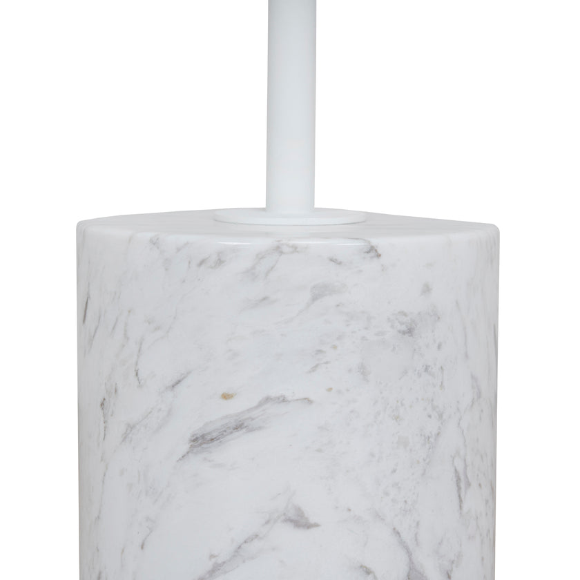 CST10979-NY 45cm Matte White Side Table - Carrara Marble