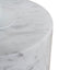 CST10979-NY 45cm Matte White Side Table - Carrara Marble