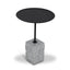 CST10980-NY 45cm Matte Black Side Table - Faceted Granite Marble