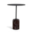 CST10981-NY 45cm Matte Black Side Table - Rosso Levanto Marble