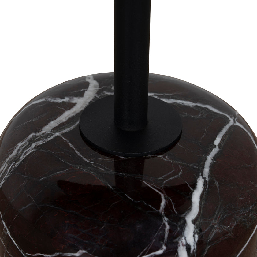 CST10981-NY 45cm Matte Black Side Table - Rosso Levanto Marble