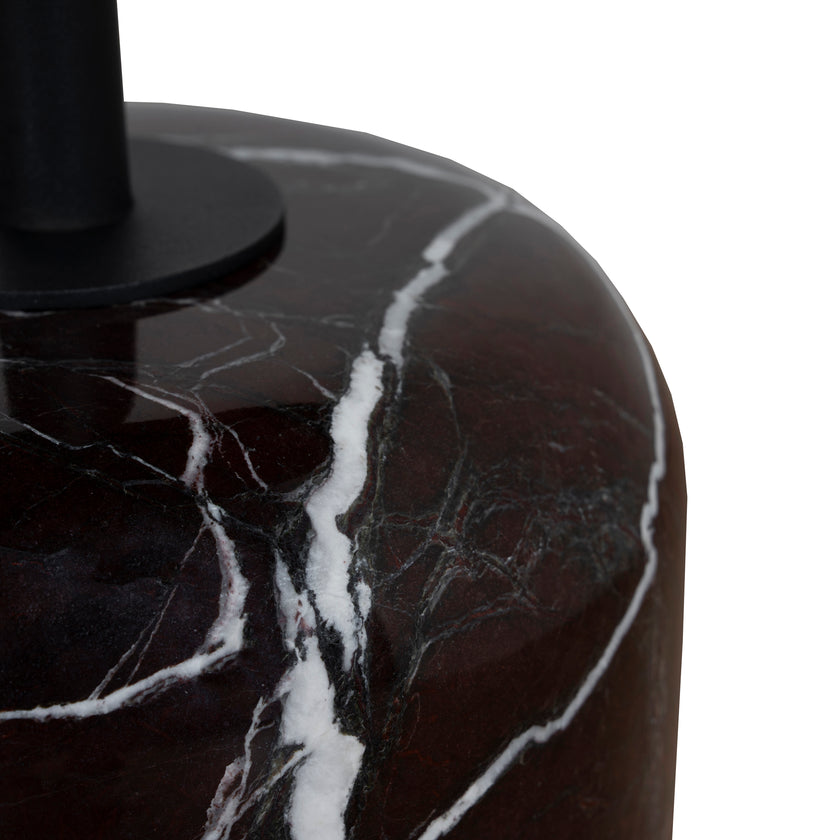 CST10981-NY 45cm Matte Black Side Table - Rosso Levanto Marble