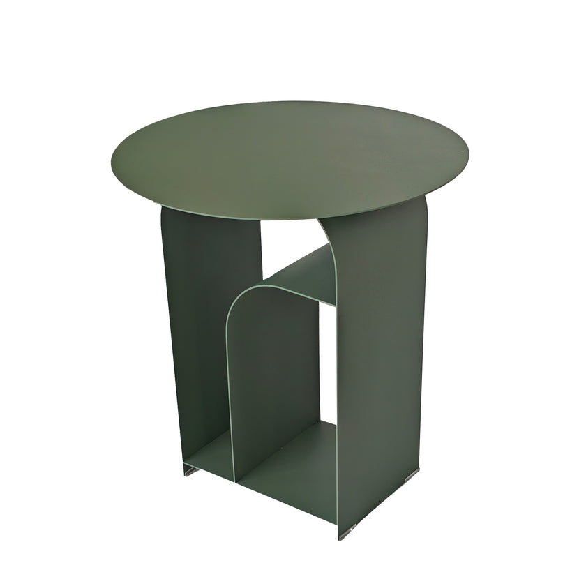 CST12073-BC 38cm Round Side Table - Sage Green