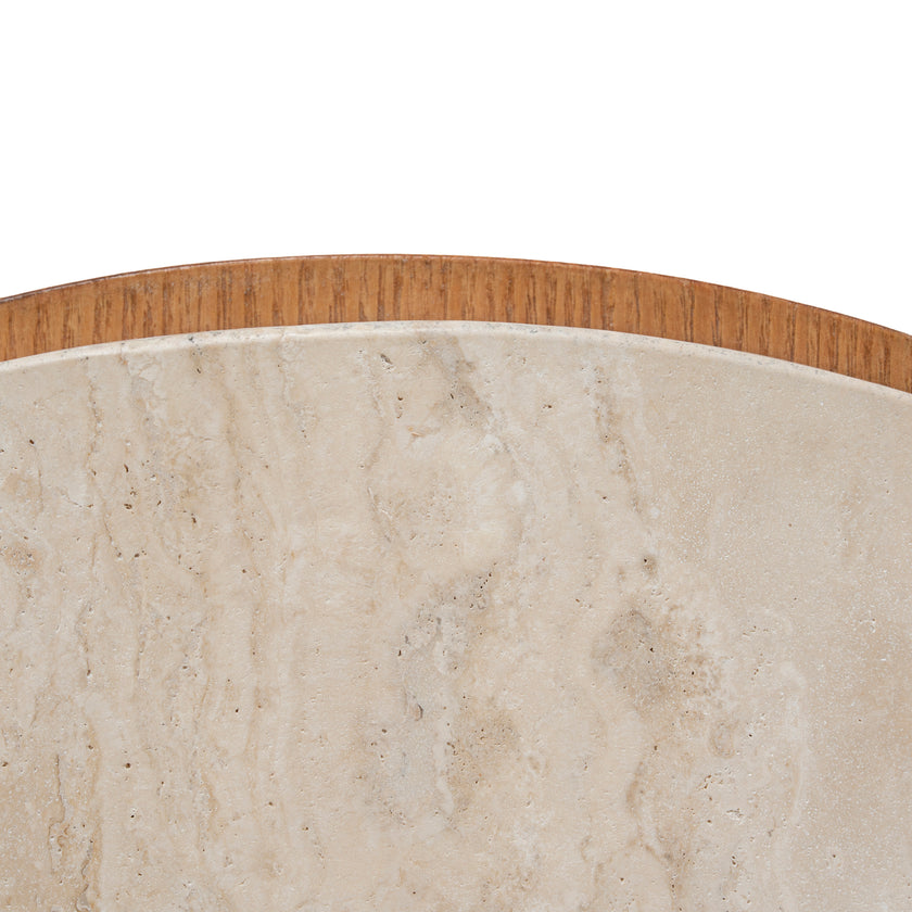 CST12149-NI 50cm Round Travertine Side Table - Natural