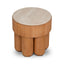 CST12149-NI 50cm Round Travertine Side Table - Natural